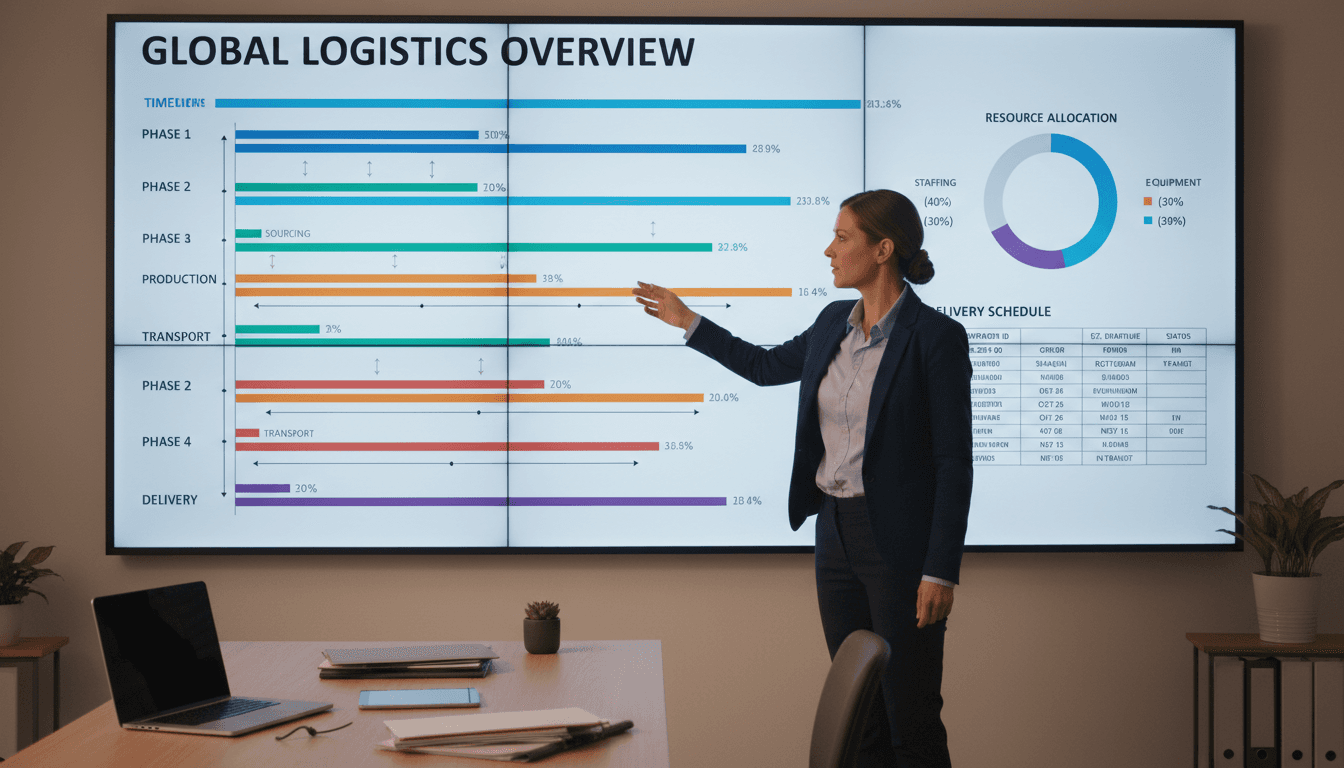 Project logistics planning and coordination display